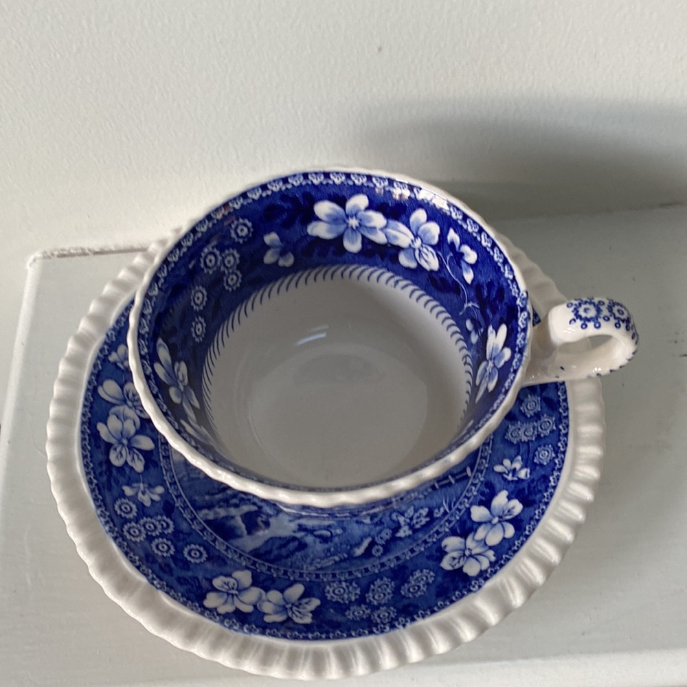 Vintage Spode Blue Tower tea cup and saucer - Picture 2 of 5